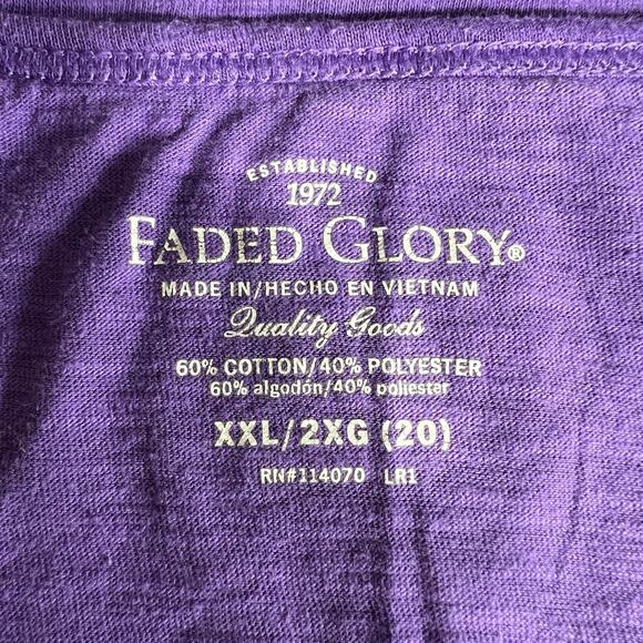 Faded Glory Womens Tank Top Sleeveless Keyhole Scoop Neck Purple Floral Print 2X - Picture 7 of 8